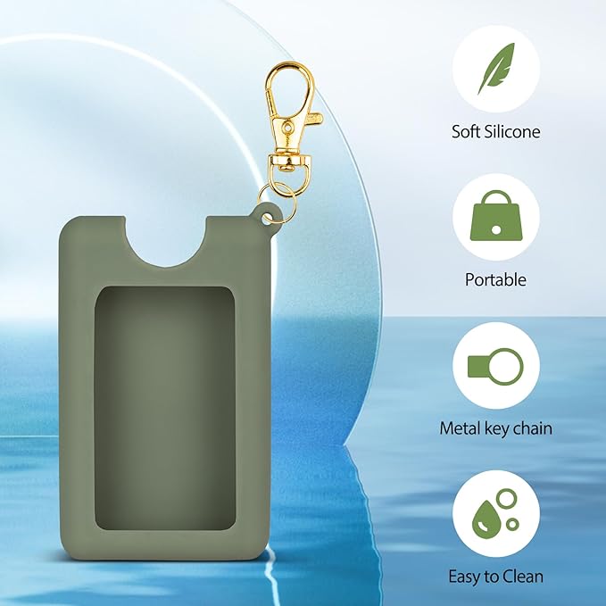 VANEST Silicone Case Compatible with Noshinku Pocket Hand Sanitizer, Protective Case with Keychain for Refillable Travel Size, Hand Sanitizer Spray Accessory