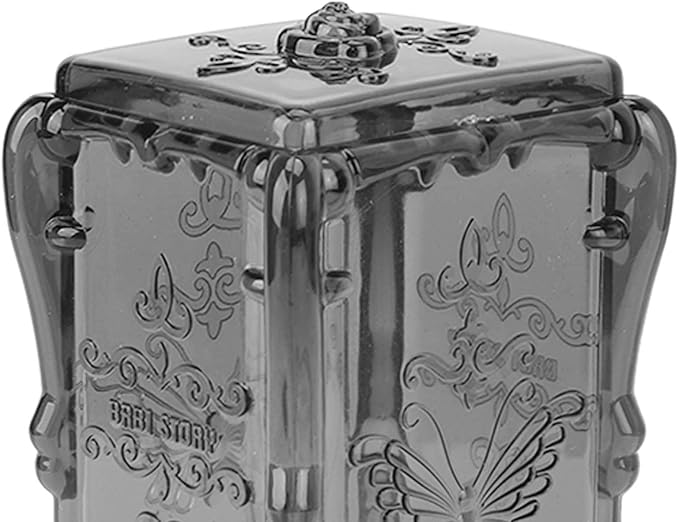 Agatige Cotton Pad Holder, Butterfly Rose Flower Cotton Pad Dispenser with Cover for Home(Translucent Grey)