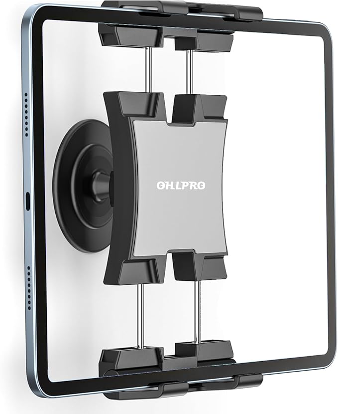 OHLPRO Tablet Wall Mount Holder, 360° Rotating iPad Wall Mount Holder with 3M Adhesive Base, Compatible with 4.7"-13" Devices Including iPad Pro, Mini, Air, Samsung, Kindle, Galaxy Tab