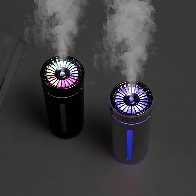 Car Diffuser Humidifier with Essential Oil Diffuser - Portable Silent USB Mini Air Humidifier with LED Light, Air Freshener Aromatherapy Mist Maker for Car Travel Office Home Bedroom (Pink)