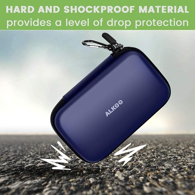 USB Flash Drive Organizer Case – Hard Shell Holder for 8 Thumb Drives & SD/Memory Cards – for SanDisk for Samsung - Storage for Students, Photographers & IT Pros– Travel & Office Use – Bag Only - Blue