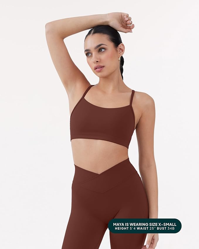 PAVOI ACTIVE Yoga Racerback Bras for Women - Buttery Soft Low Support Scoop Neck Y-Back Thin Strap Sports Bra - FlexFlow