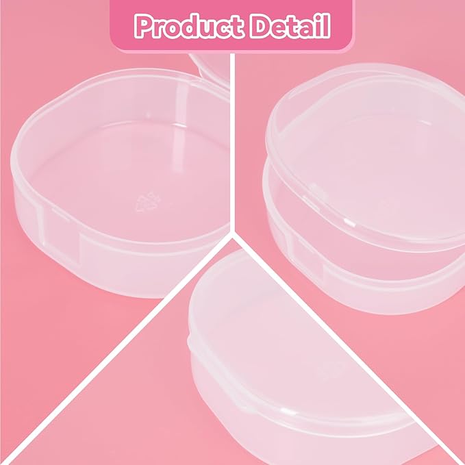 10-Pack Cotton Round Holder Travel Case, Portable Cotton Pad Holder with Snap Lids, Compact Toner Pad Travel Case for Makeup Remover Pads, Skincare Organizer for Purse, Gym, Bathroom