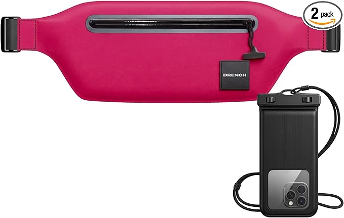 Drench Waterproof Fanny Pack & Floating Phone Pouch | IPX8 Submersible Waist Pack Dry Bag for Beach, Pool, Cruise Travel, Girls Trips, Snorkeling, Kayaking & Water Sports | Pink