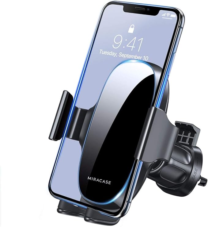 Miracase Upgraded Wider Clamp Phone Holders for Your Car, Metal Hook Air Vent Car Mount [Thick Cases Friendly] Automobile Hands Free Compatible with iPhone 17/16/15/14/13 Series All Smartphone