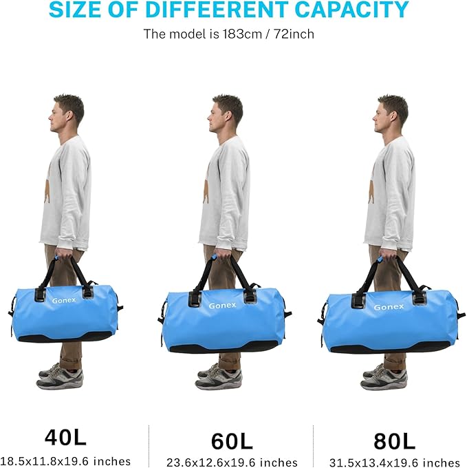 Gonex Extra Large Waterproof Duffle Travel Dry Duffel Bag Heavy Duty Bag with Durable Straps & Handles for Kayaking Paddleboarding Boating Rafting Fishing