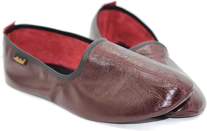 Womens Indoor Leather Slippers Traditional Babouche House Shoes Barefoot Moccasin