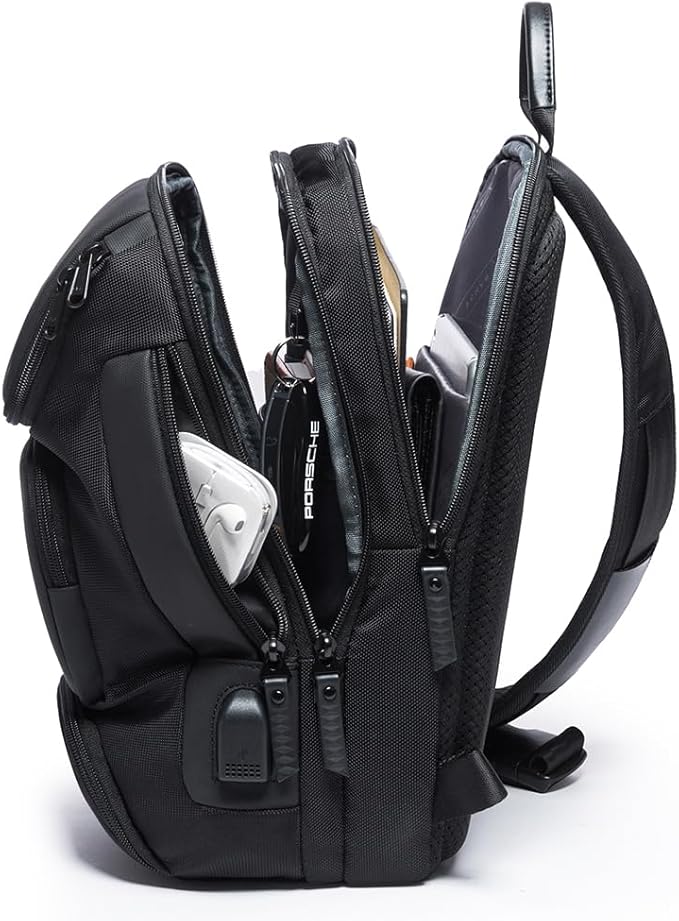 BANGE Sling Bag with USB Charging Port, Waterproof Crossbody Backpack, Lightweight Shoulder Bag Daypack for Travel Work Hiking