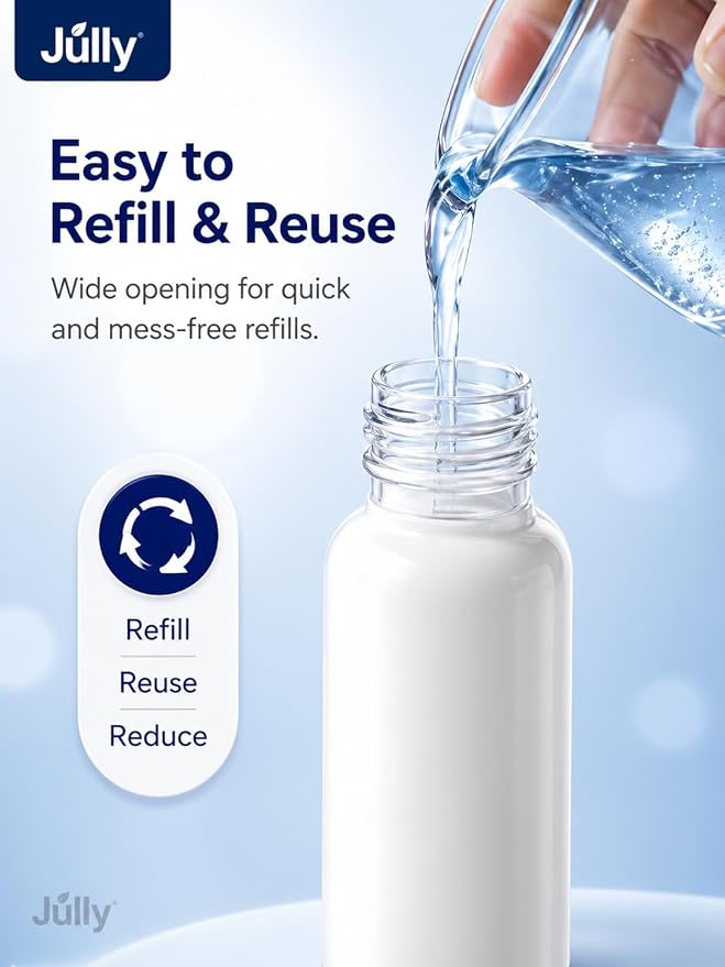 Jully 3-Pack 20ML Unique Mist Nasal Sprayer - Empty Refillable Pump Sprayer for Nose, Medical, Home Remedy, Saline. Improved Modern Design, Sturdy HDPE Plastic, Easy to Use Dosage Mechanism