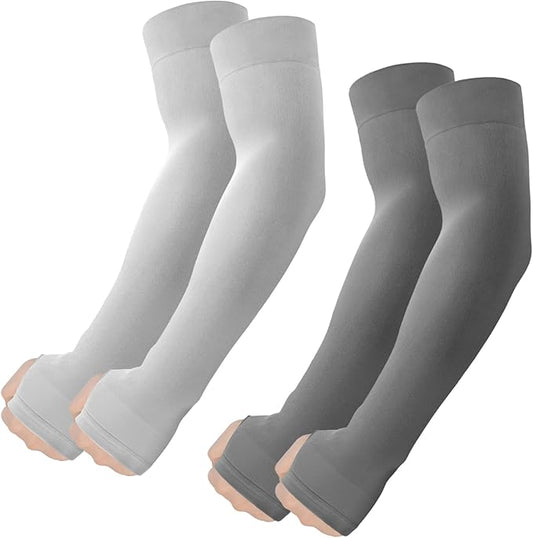 ROXUN Arm Sleeves with Thumb Hole, Cooling UV Sun Protection Compression Tattoo Cover Up for Men/Women