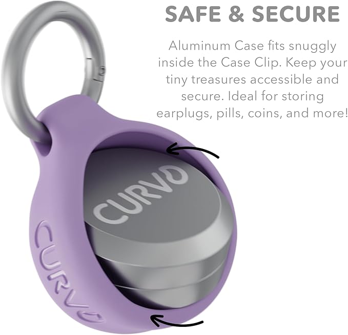 CURVD Premium Carrying Case Durable Travel Keychain Container, Medicine Pill Organizer, Travel Pill Box, Small Waterproof Holder for Pills, Earplugs, Compatible with Loop, Vibes & Eargasm