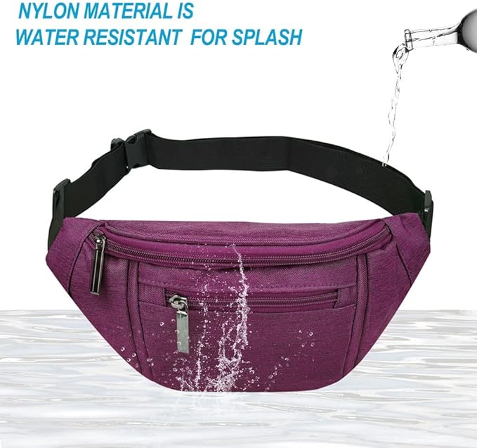 Crossbody Fanny Pack for Women Fashionable,Fashion Waist Bag Purse,Belt Bag for Travel Walking Running Hiking Cycling,Easy Carry Any Phone,Wallet (Purple)