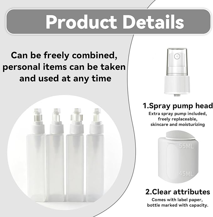 4 in 1 Travel Dispenser，Unbreakable Silicone Travel Dispenser Bottle, Vacuum Suction Wall Mounted Refillable Containers,Leakproof Toiletry Containers for Shampoo, Lotion, Baby Care-Grey.