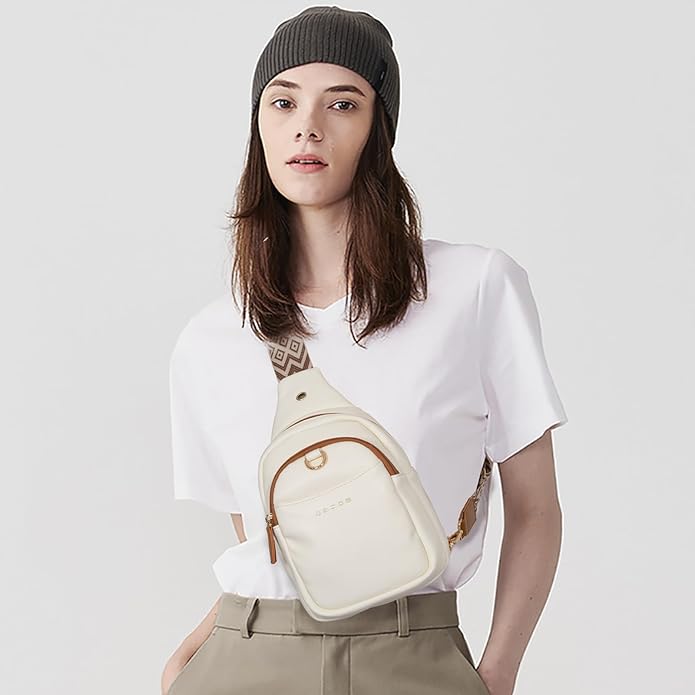 OSOCE Crossbody Bags for Women Sling Bag Anti Theft PU Leather Travel Chest Purse Small Adjustable Strap Fits Large Phone