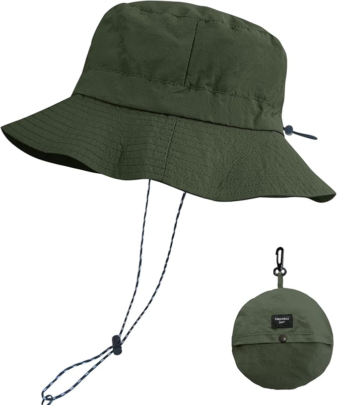 PFFY Packable Sun Bucket Hat for Men Women Outdoor UV Protection Sun Hats Waterproof Lightweight Hiking Outdoor Cap
