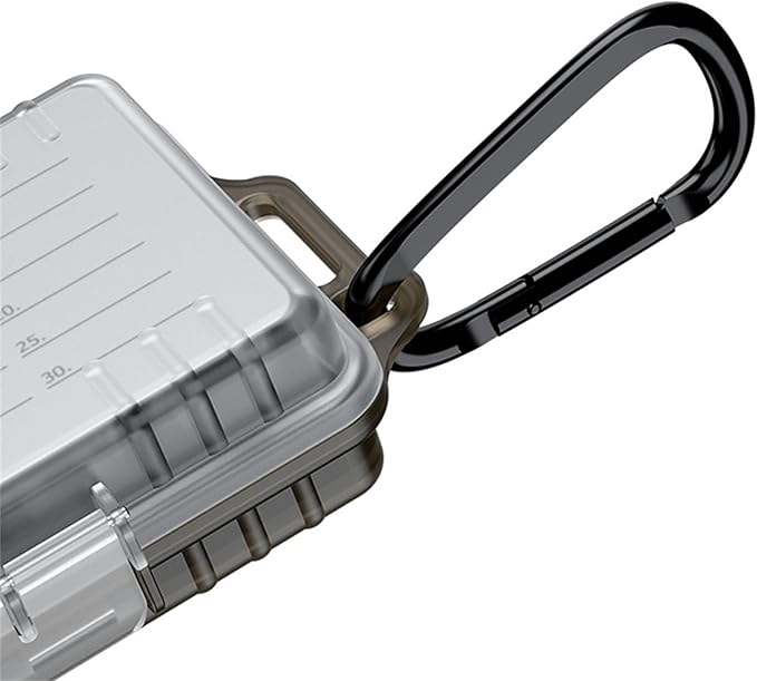 54 Slots MicroSD Card Case with 54 Individual Clear Plastic TF Card Cases for 54x Micro SD MicroSDHC MicroSDXC MSD Cards,Water-Resistant Camera Memory Card Holder with Carabiner & Labels - Transparent