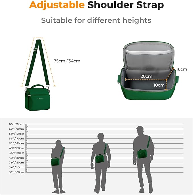 K&F CONCEPT Camera Sling Bag Small Crossbody Camera Case DSLR/SLR/Cute Compact Shoulder Photography Bags for Photographers-Green