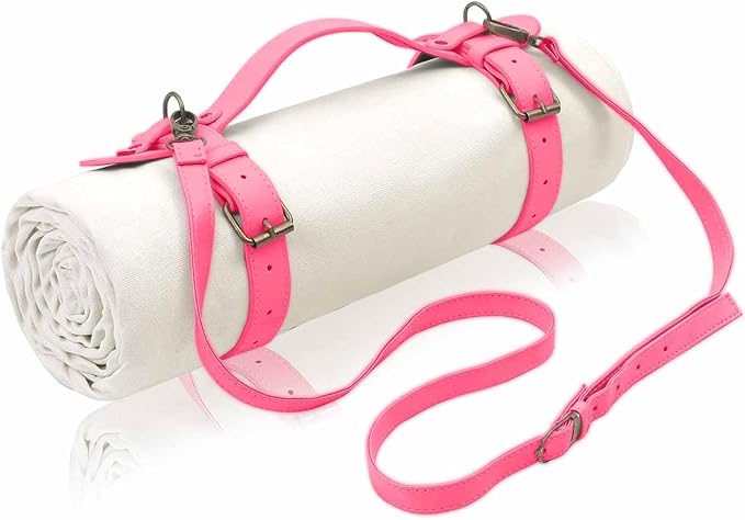 White Picnic Blanket & Beach Mat – Canvas, Machine Washable, Large 4’9” × 6’3”