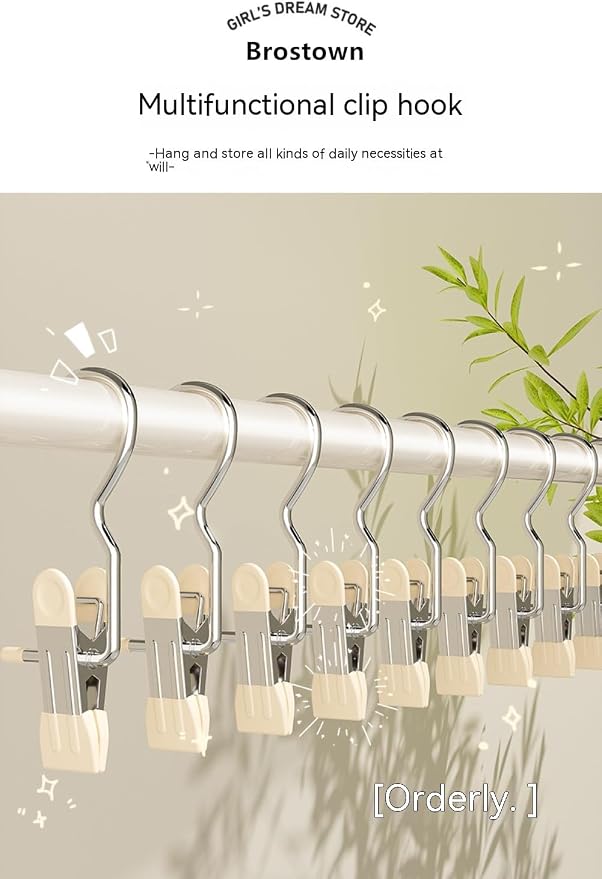 10/30/50Pcs Space-Saving Clothespin, Upgrade Double Head Clamp Dipped Hanger for Closet Hooks Garment Clip Hat Pants Storage Hanging Travel Hook (White, 30PCS)