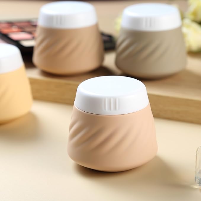 Gemice Silicone Cream Jars TSA Approved Travel Size Containers with Clear Bag, Leak-proof Travel Accessories with Lid for Cosmetic Face Body Hand Cream (4 Pack)