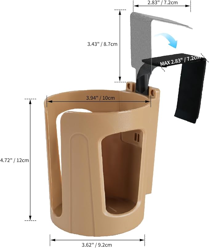 LITTLEMOLE Large Car Door Cup Holder, Vehicle Armrest Cup Holder for Almost Any Size Bottle or Can