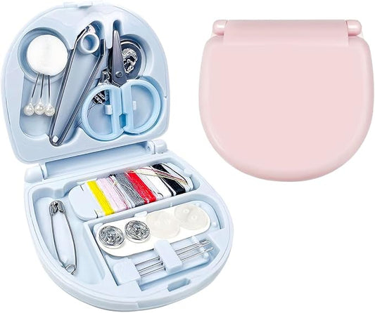 2 Pack Mini Travel Sewing Set, Portable Emergency Sewing Tool Kit with Scissors, Threads, Needles