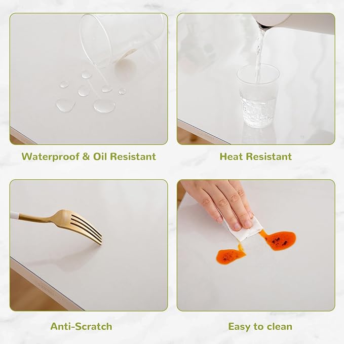54 x 84 Inch Clear Table Cover Protector, Clear Table Protector for Dining Room Table, 1.5mm Plastic Table Cover, Waterproof Table Pad for Kitchen, Office