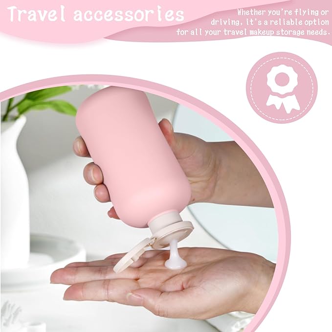 6 Pack Leakproof Travel Bottles 10 oz | Squeeze Shampoo & Lotion Containers with Locking Flip Caps | Food Grade HDPE/PP for Toiletries, Gym, Camping (Green+Blue+Pink)