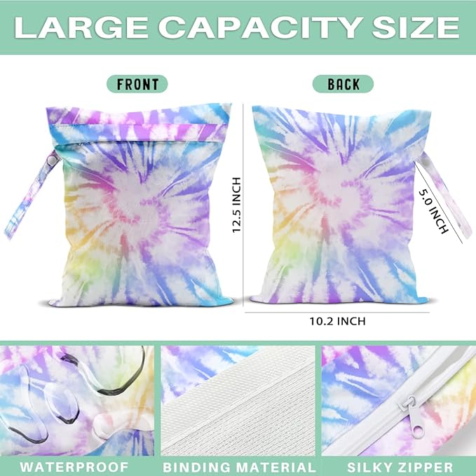 Cloth Diaper Wet Dry Bags Waterproof Reusable Travel Beach Pool Daycare Soiled Baby Items Yoga Gym Bag for Swimsuits or Wet Clothes