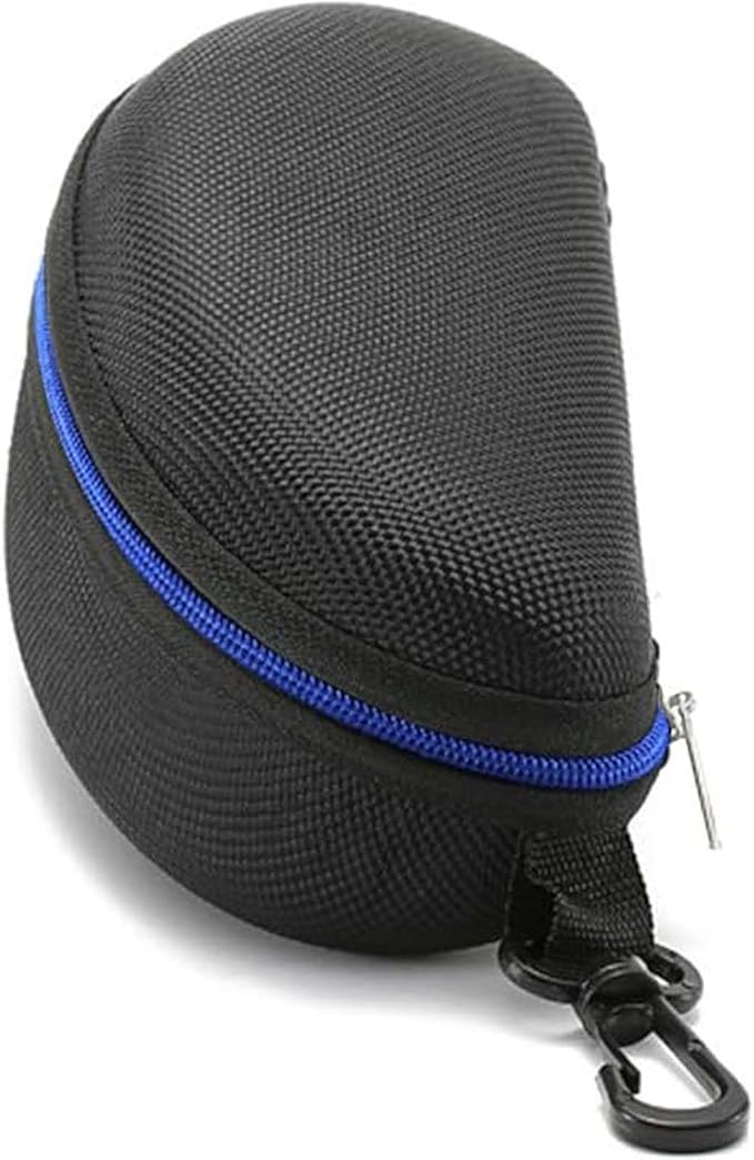 3 Pack Zipper Shell Eyeglasses and Sunglasses Case with Plastic Carabiner Hook
