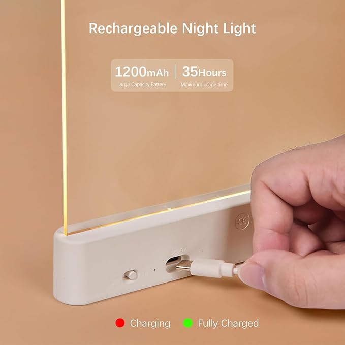LED Book Light and Night Light 2 in 1, 3 Color Temperatures & Stepless Dimming, USB Rechargeable Reading Light with Timer for Night Reading (White)