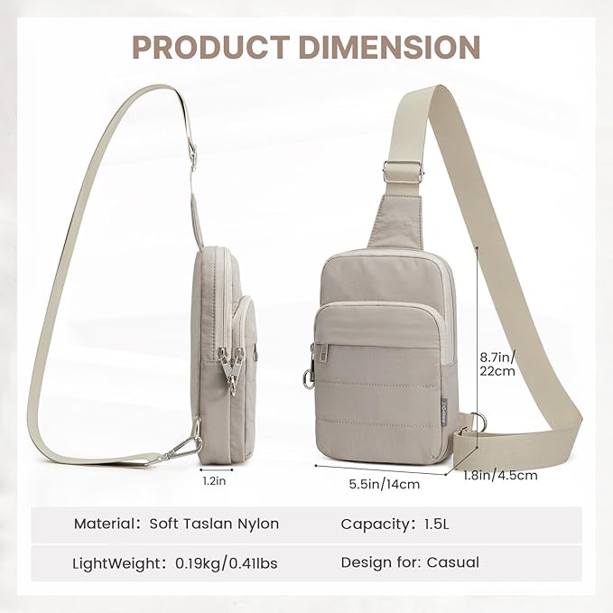 G4Free Small Sling Bag for Women, Anti Theft RFID Blocking Mini Crossbody Purse for Travel, Khaki