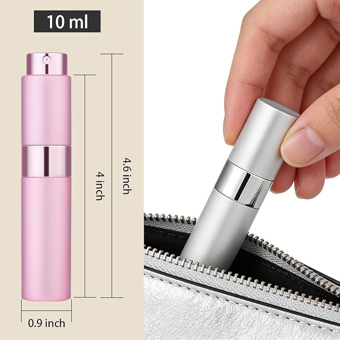 Travel Perfume Bottle, 7pcs Small Cologne Spray Atomizer, Refillable 10 ML Travel Size Empty Sprayer for Perfume Sample Container, Portable Fragrance Decant Dispenser