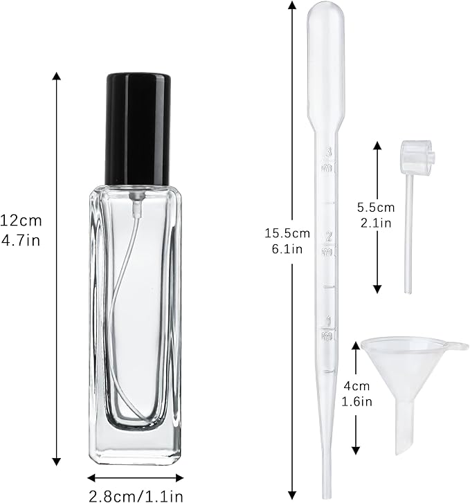 YU FENG 6 Pack Clear Glass Perfume Sprayer Bottle, 30ml Portable Perfume Fine Mist Sprayer, Empty Refillable Travel Perfume Bottle