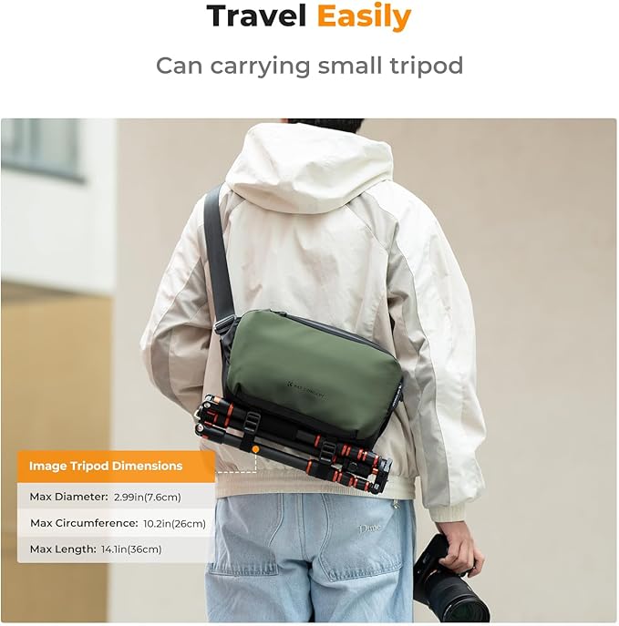 K&F CONCEPT Camera Sling Bag Crossbody Bag Waterproof Camera Shoulder Backpack DSLR/SLR/Mirrorless Camera Case