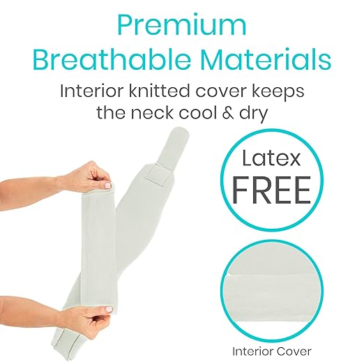 Vive Cervical Collar Neck Brace for Neck Pain and Support for Women & Men - Soft Foam Brace for Pain Relief - Comfortable Corrector Wrap for Posture, Sleeping, Radiculopathy, & Spine (White, 3 inch)