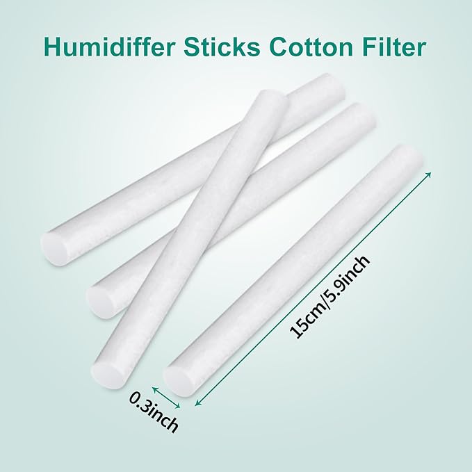10 Pieces（5.9Inch）Humidifier Filter Cotton Refill Travel Mini Sticks Car Humidifier Replacement Parts for Portable Personal USB Powered Smart Humidifiers in Office Bedroom
