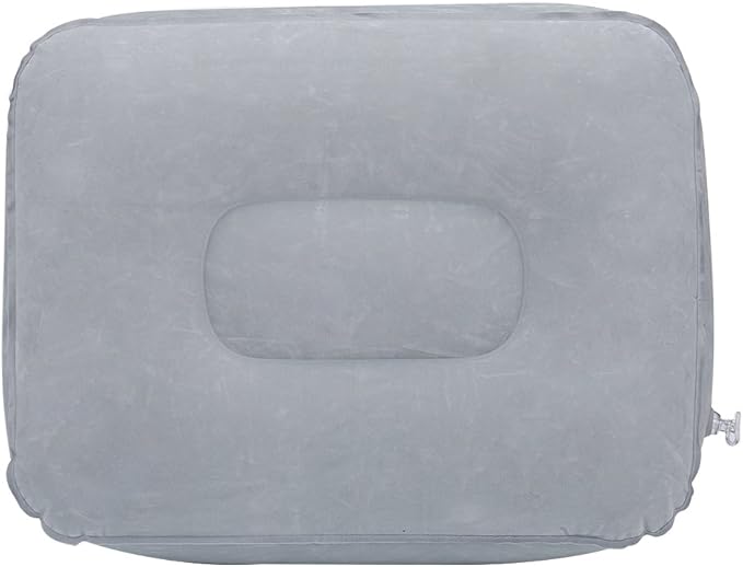 Airplane Footrest, Inflatable Travel Foot Rest Pillow, Fast Inflating Airplane Bed for Toddlers, Elevating Leg Rest Pillow Footrest Pillow for Office, Airplane, Train, Cars, Home (All Gray)