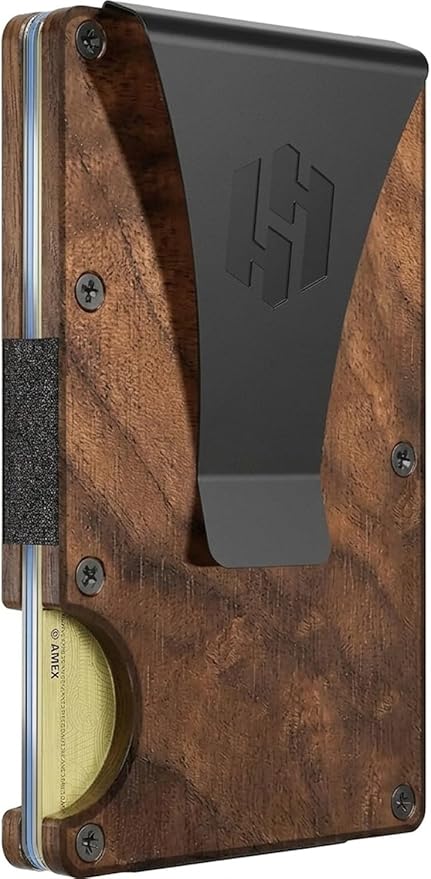 Hayvenhurst Wallet for Men - Slim RFID Blocking Metal Wallet with Money Clip, Minimalist Front Pocket Credit Card Holder, Small Mens Wallet