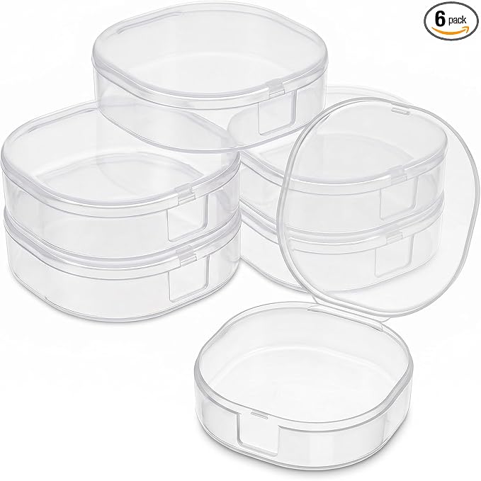 6 Pack Travel Cotton Round Holder, Portable Toner Pad Travel Case for Cosmetic Cotton Pads Organizer