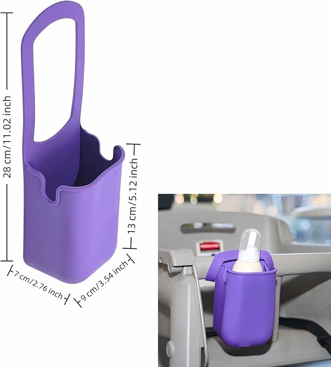 Universal Foldable Silicone Cup Holder Dual-Open Design fits Most Bottles&Cups.Leak-Proof, Food-Grade Silicone,Easy to Clean.for Adults&on Bikes,Walks,Outdoors.Secure,Foldable,Hands-Free Convenience