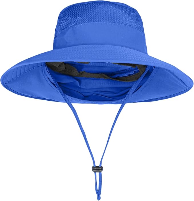 Sun Hats for Men Women Fishing Hat UPF 50+ Breathable Wide Brim Bucket Hats Summer UV Protection Safari Hat with Neck Flap