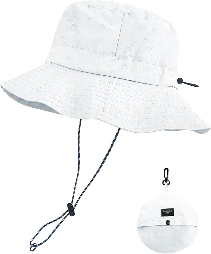 PFFY Packable Sun Bucket Hat for Men Women Outdoor UV Protection Sun Hats Waterproof Lightweight Hiking Outdoor Cap
