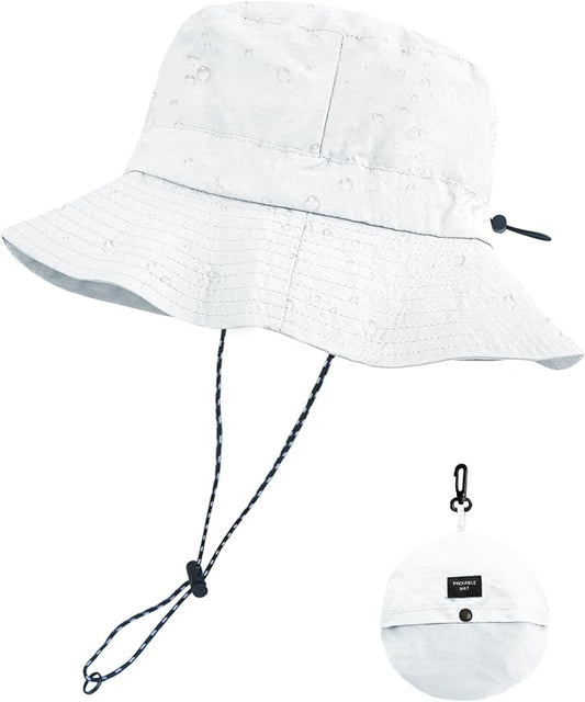 PFFY Packable Sun Bucket Hat for Men Women Outdoor UV Protection Sun Hats Waterproof Lightweight Hiking Outdoor Cap