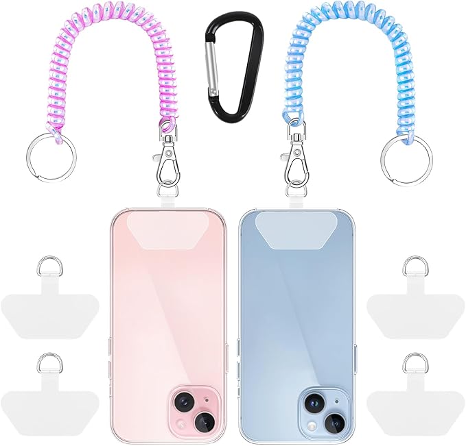 SHANSHUI Phone Lanyard Tether, Stretchy Phone Strap Patch Anchor Outdoor Climbing Hook Compatible for Most Smartphones