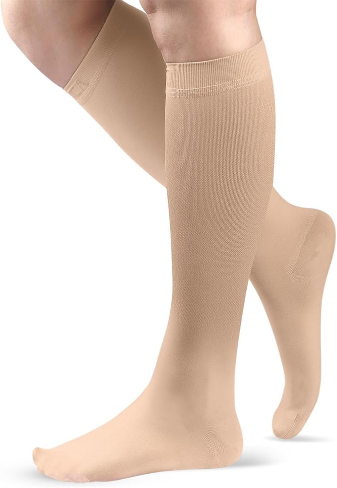 NEENCA 20-30mmHg Medical Compression Socks for Circulation, Edema, Swelling, Varicose veins, Recovery (Skin, X-Large)