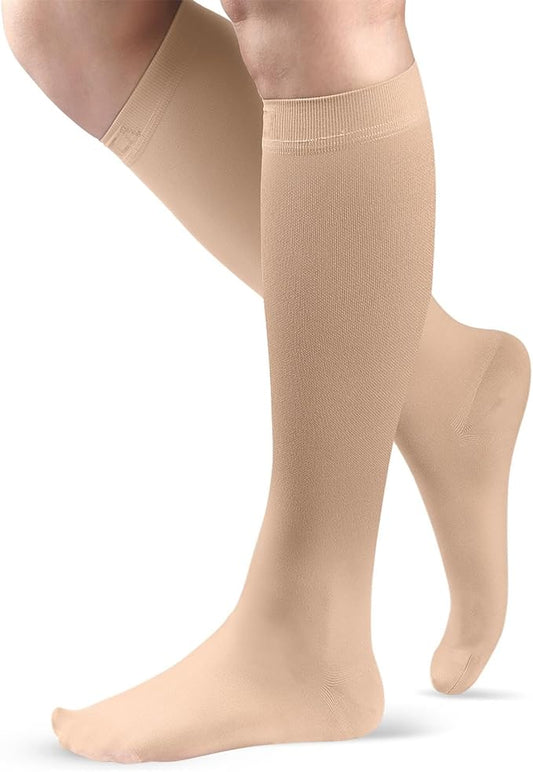 NEENCA 20-30mmHg Medical Compression Socks for Circulation, Edema, Swelling, Varicose veins, Recovery (Skin, Small)