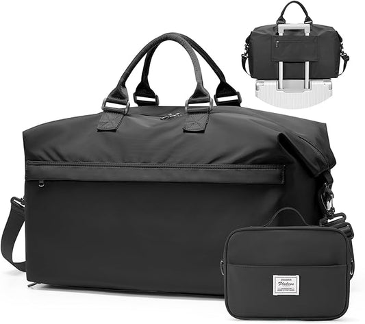 Travel Duffel Bag,Carry-On Overnight Weekender Bags for Women,Personal Item Travel Bag with Shoes Compartment,Sports Gym Bag