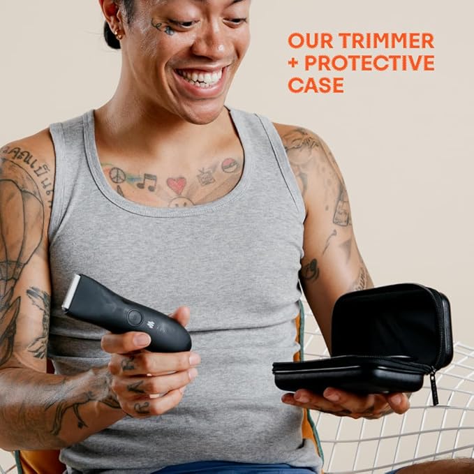 MERIDIAN Hard Case Groin Trimmer for Men and Women – Hard Travel Storage Case Trimmers and Accessories – Onyx Black