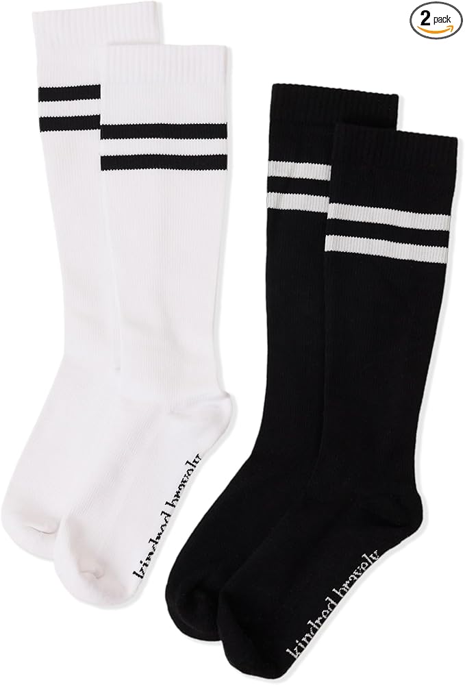 Kindred Bravely Compression Socks 2-Pack | Graduated Compression Socks for Circulation Pregnancy Travel (Black & White, Small)